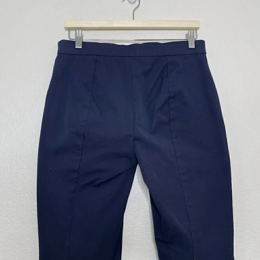 Everlane Blue Stretch Ankle Crop Side Zip Work Career Trouser Pull On Pants